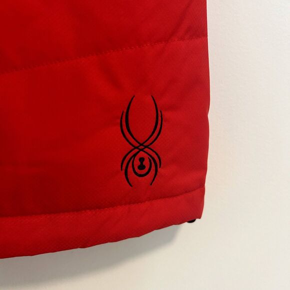 Spyder Ladies Vest Size 8 Full Zip-up Red Black Solid Casual Fall Winter Warm - Picture 12 of 16
